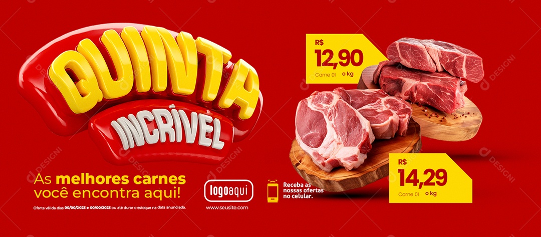 Banner Quinta Incrível As Melhores Carnes Você Encontra Aqui Social Media PSD Editável