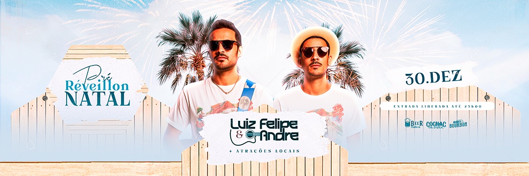 Carrossel Flyer Pré Réveillon Luiz Felipe & Andre Social Media PSD Editável