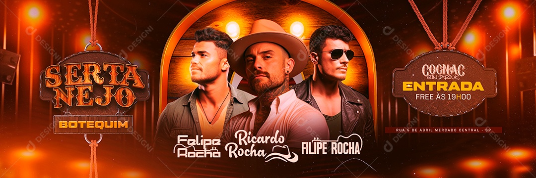 Carrossel Flyer Sertanejo Botequim Felipe Rocha Ricardo Rocha Filipe Rocha Social Media PSD Editável