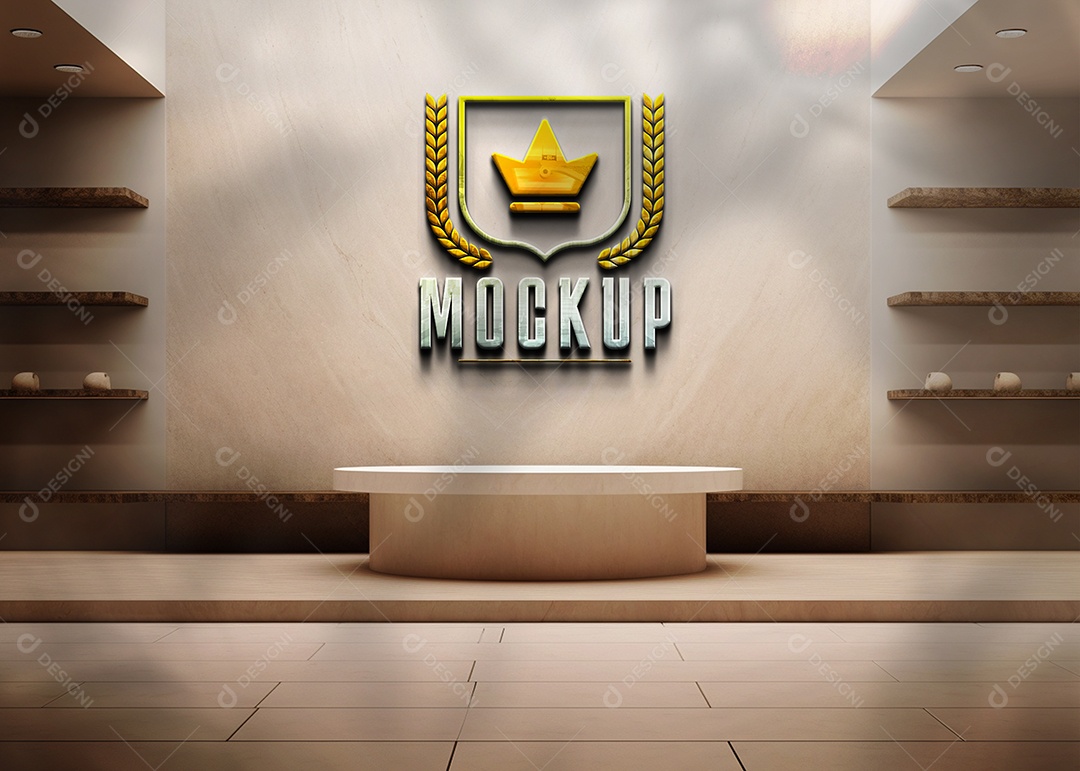 Modelo de Logotipo de Empresa Mockup PSD Editável