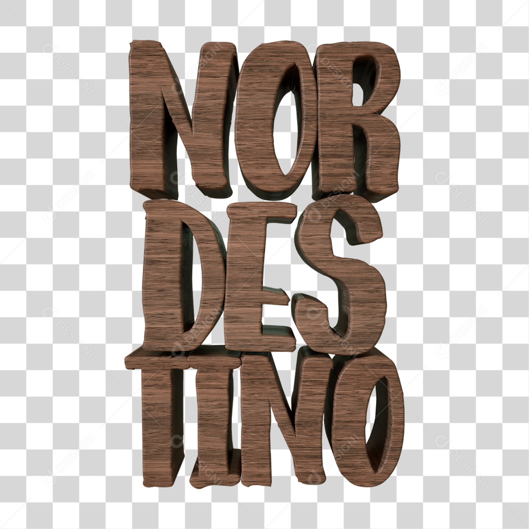 Nordestino Texto 3D PNG Transparente