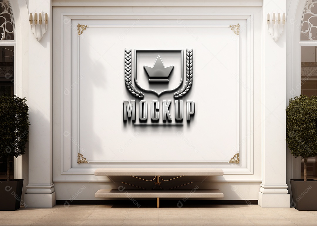 Modelo de Logo de Parede PSD Editável