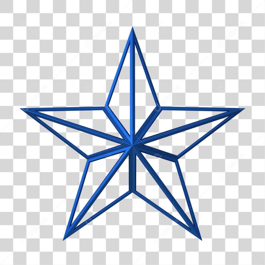 Natal Estrela Azul Vazada PNG Transparente Ornamento