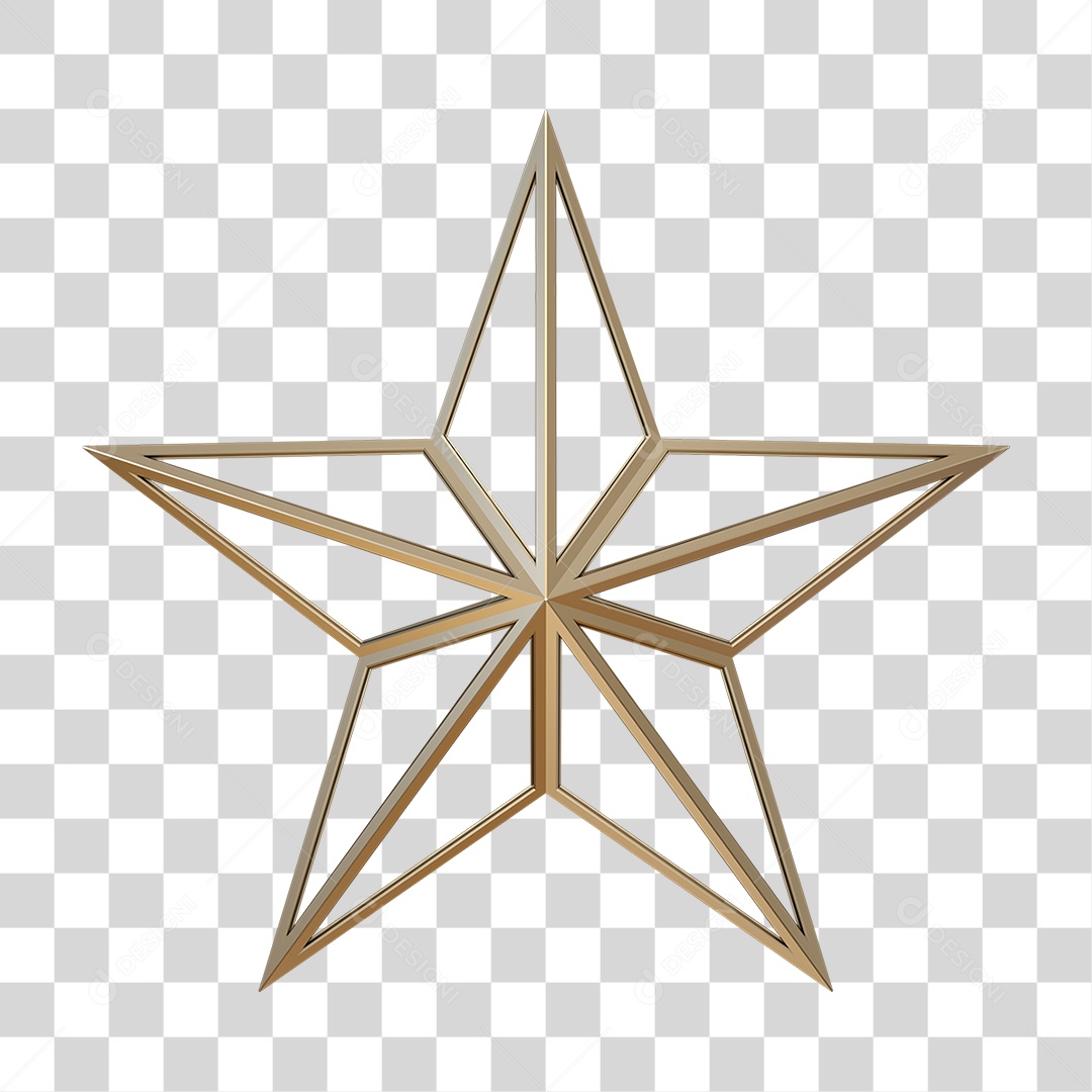 Natal Estrela Bronze Vazada PNG Transparente Ornamento