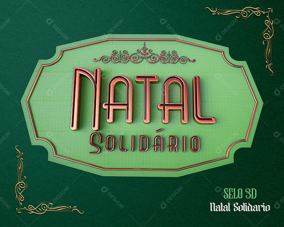 Selo 3D Nata Solidário Para Composição PSD