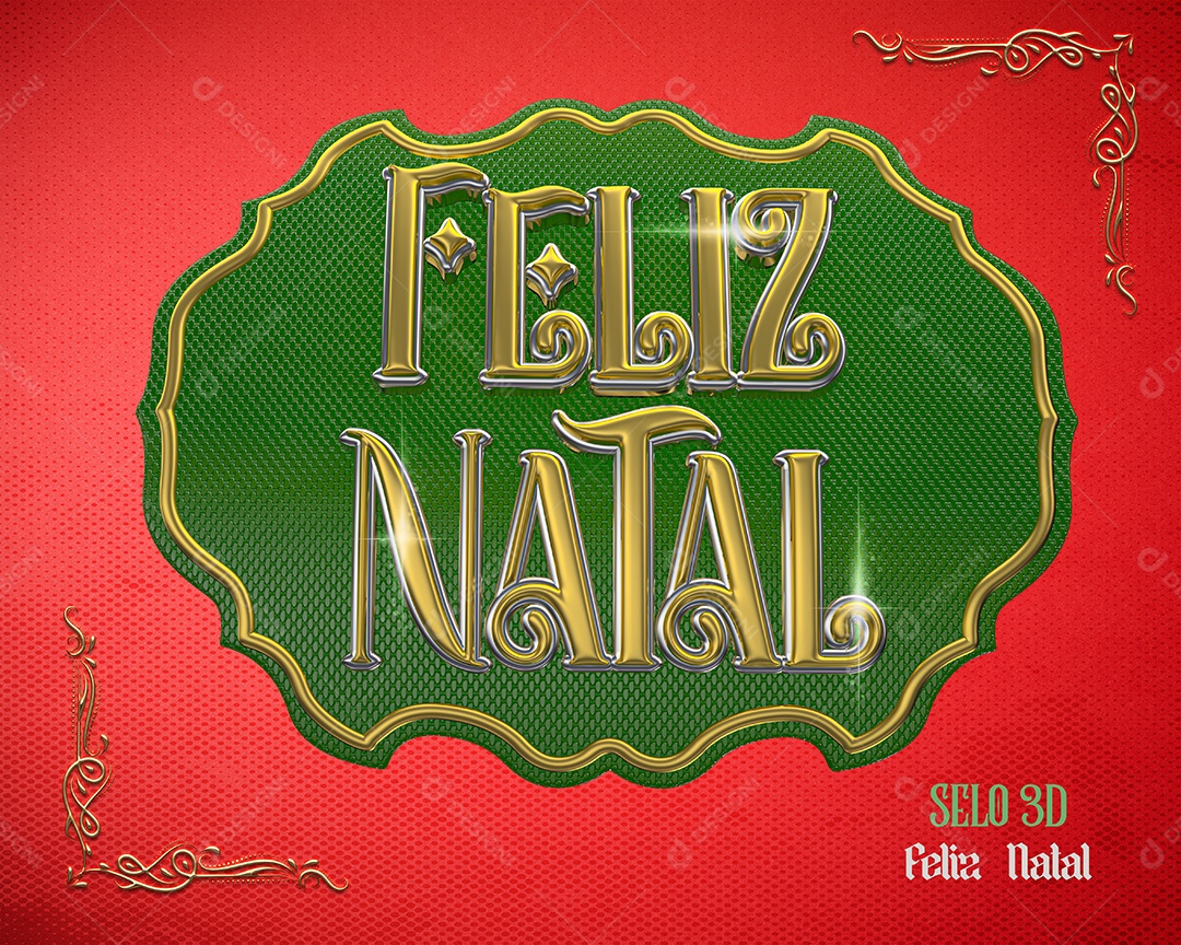 Selo 3D Feliz Natal Para Composição PSD