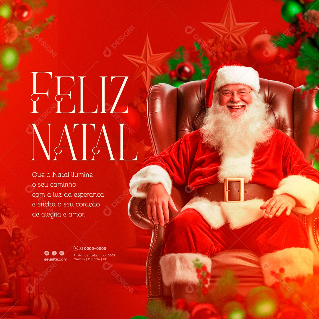 Social Media Feliz Natal Ilumine o Seu Caminho PSD Editável