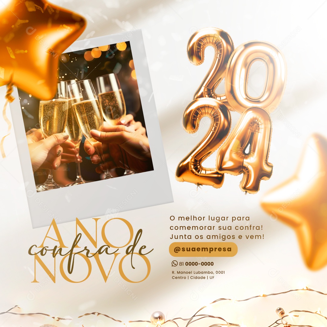 Social Media Confra De Ano Novo 2024 o Melhor Lugar PSD Editável