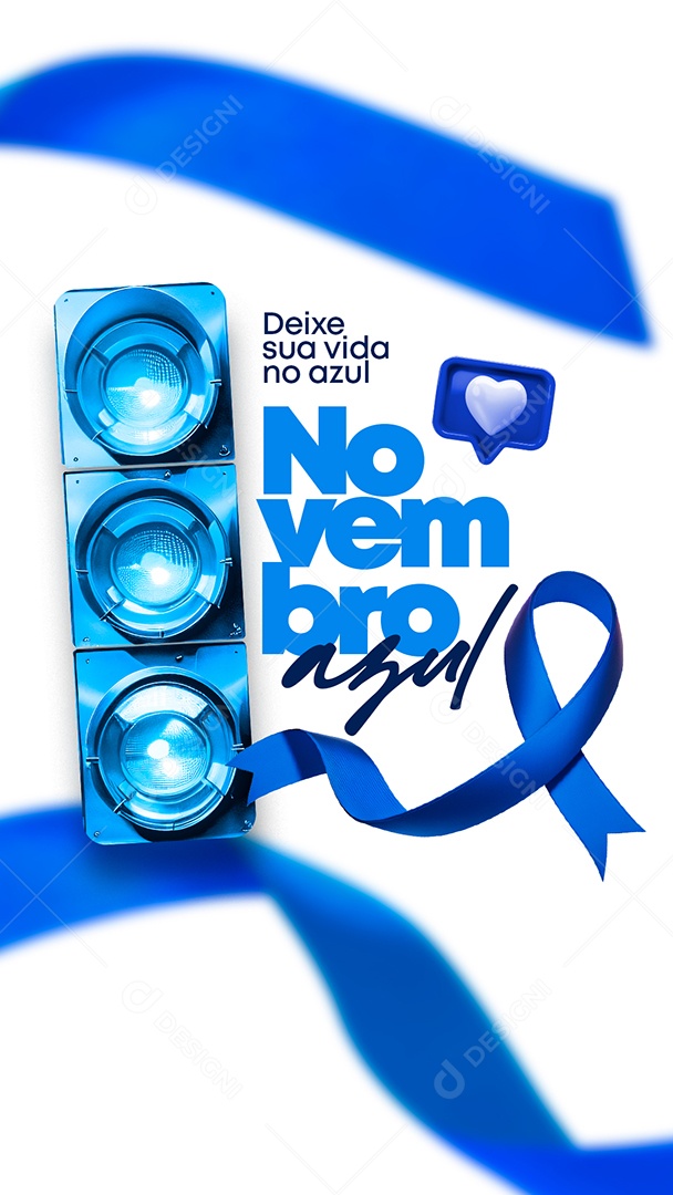 Social Media Story Deixe Sua Vida No Azul Novembro Azul PSD Editável