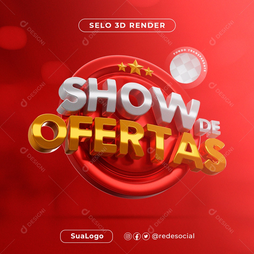 Show De Ofertas Selo 3D Para Composição PSD