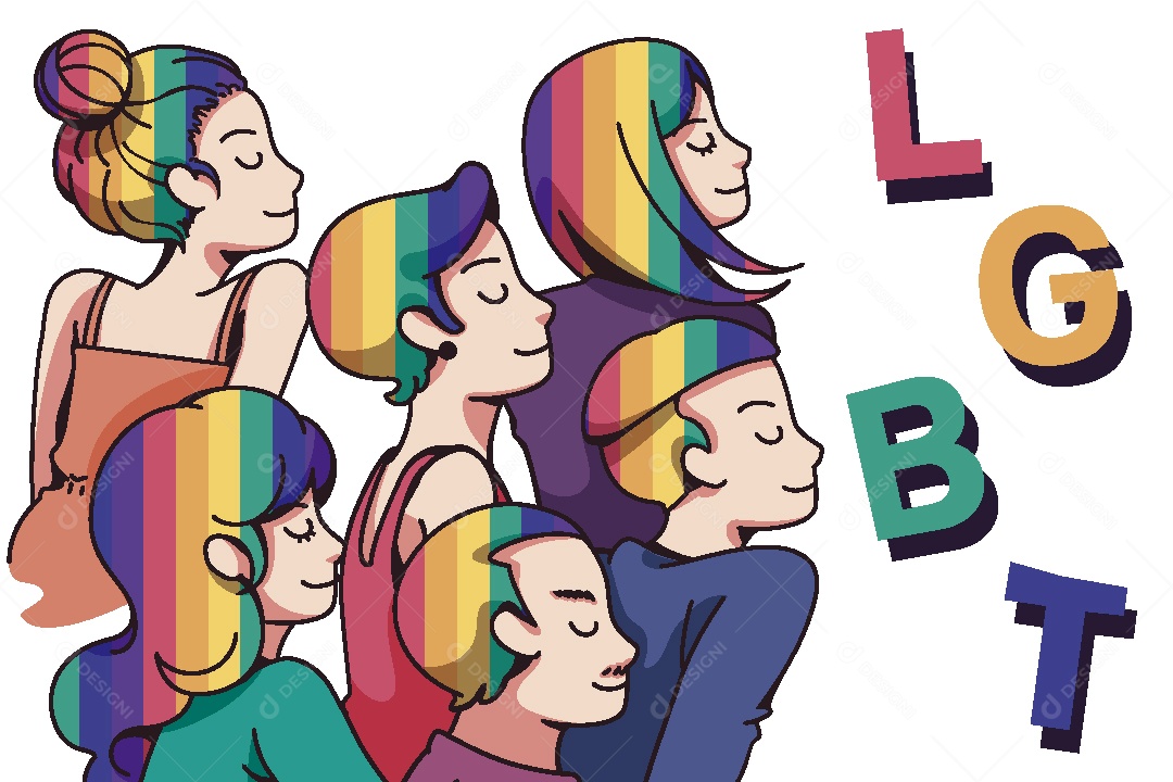 Feliz Mês do Orgulho LGBT Ilustração Vetor EPS