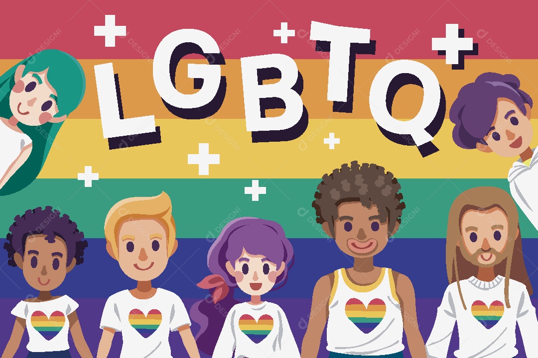 Feliz Mês do Orgulho LGBT Ilustração Vetor EPS