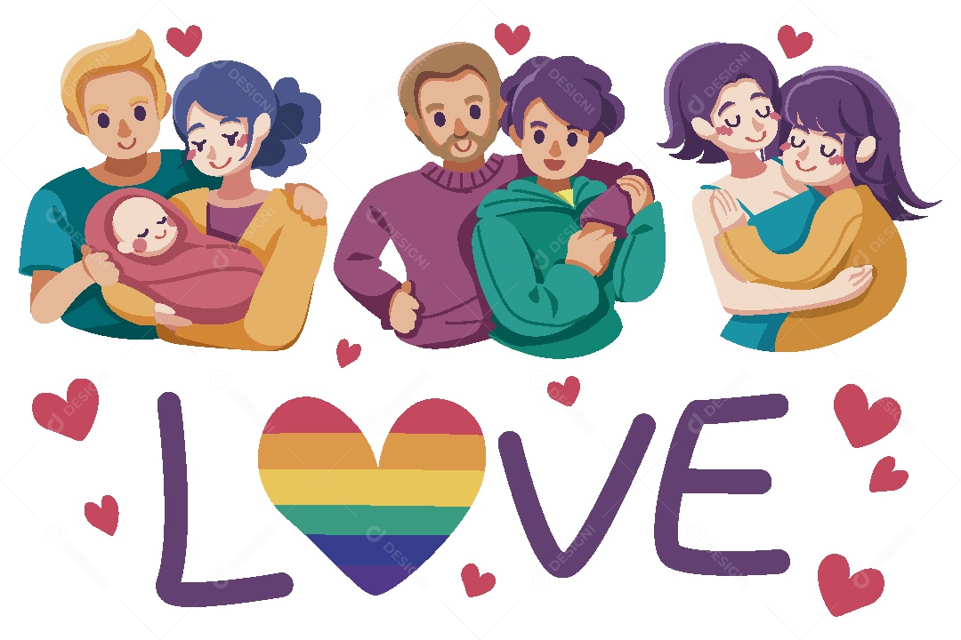 Feliz Mês do Orgulho LGBT Ilustração Vetor EPS