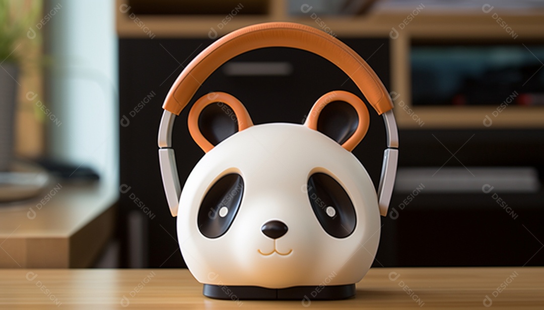 Fones de ouvido em formato de panda impresso em 3D
