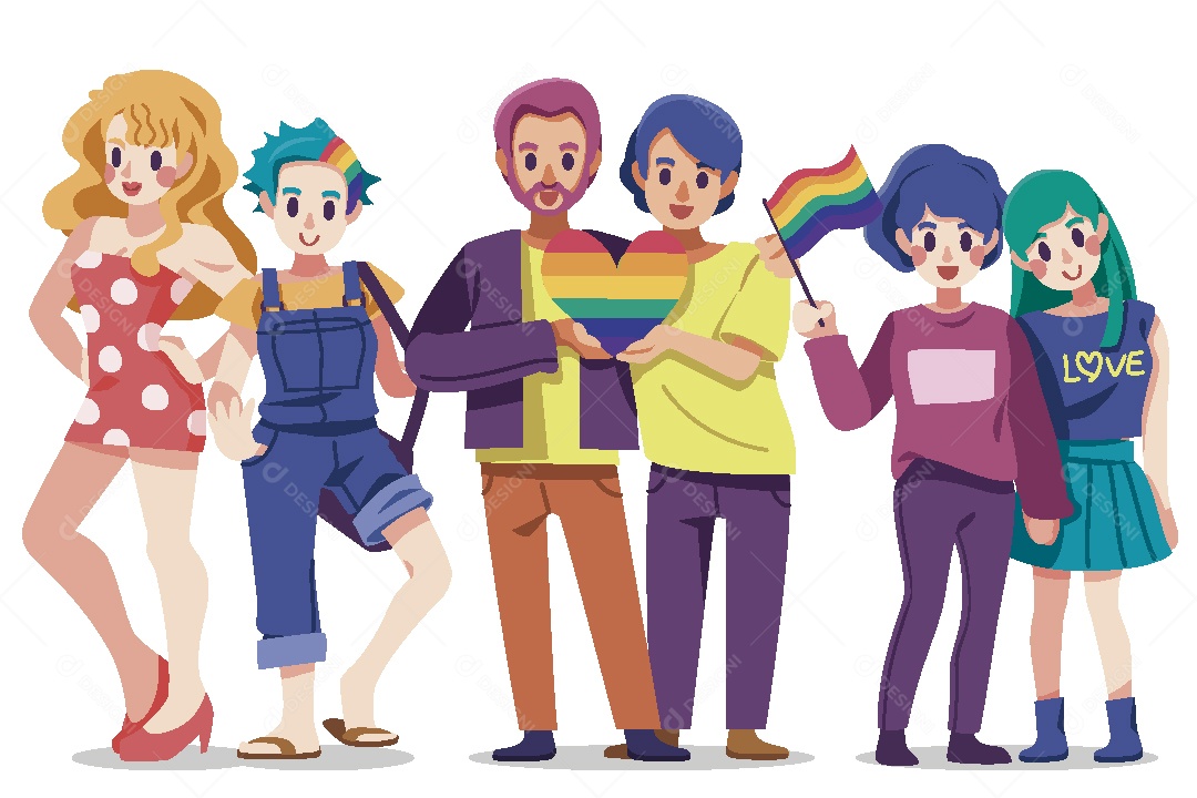 Feliz Mês do Orgulho LGBT Ilustração Vetor EPS