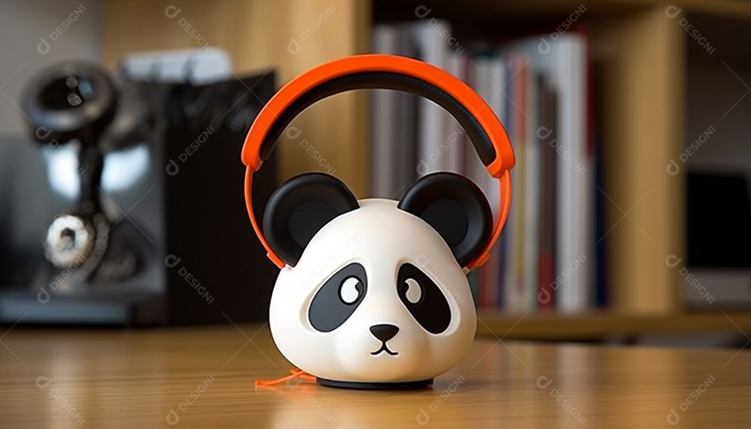Fones de ouvido em formato de panda impresso em 3D