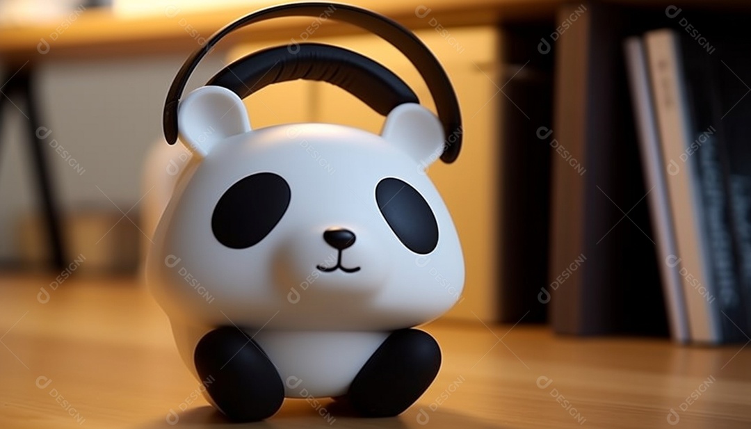 Fones de ouvido em formato de panda impresso em 3D