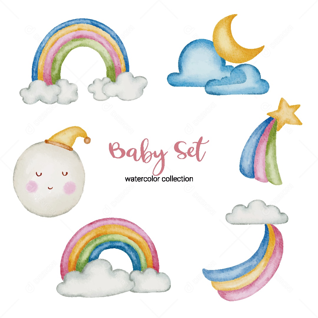 Conjunto de Bebê Ilustração Vetor EPS