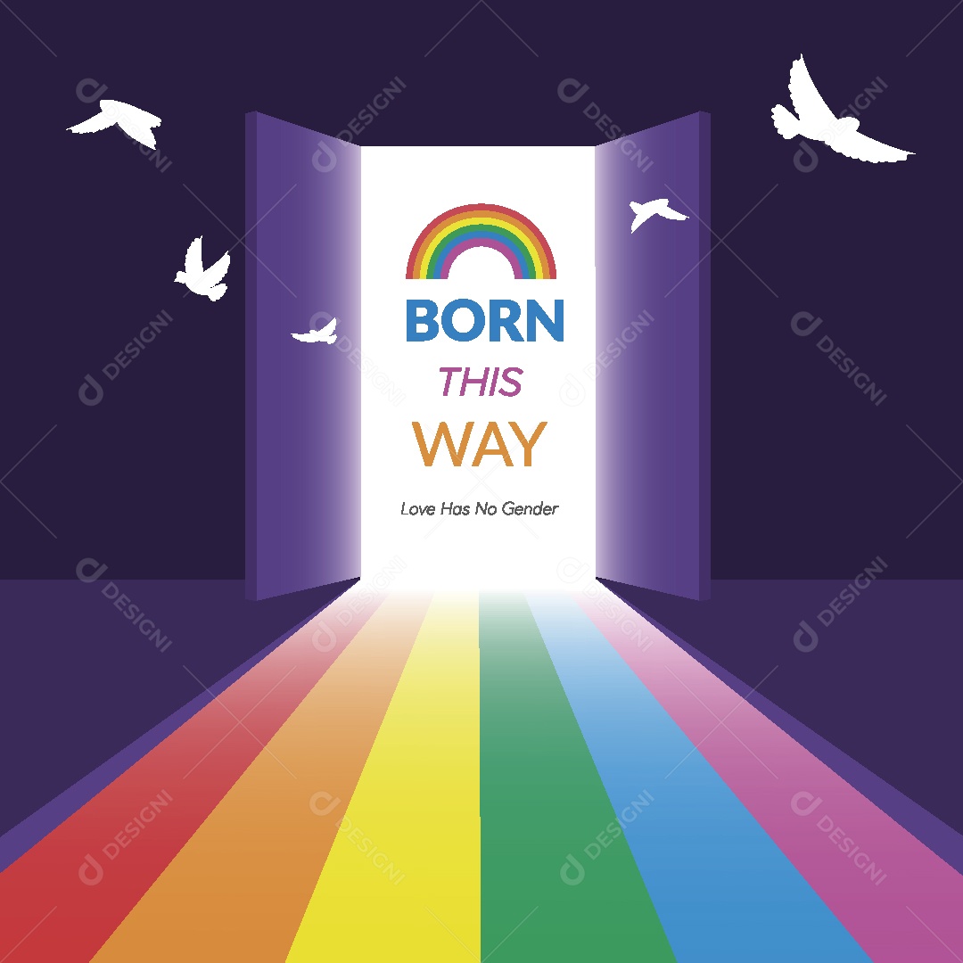 Feliz Mês do Orgulho LGBT Ilustração Vetor EPS