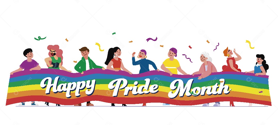 Feliz Mês do Orgulho LGBT Ilustração Vetor EPS