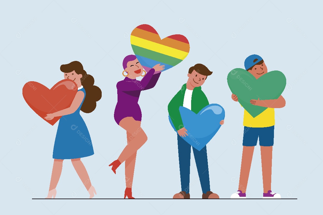 Feliz Mês do Orgulho LGBT Ilustração Vetor EPS