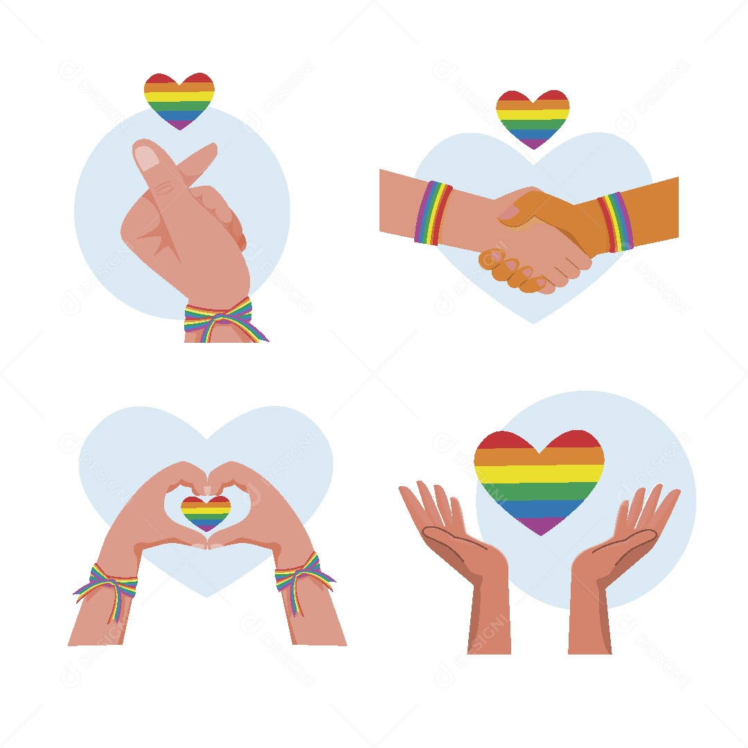 Feliz Mês do Orgulho LGBT Ilustração Vetor EPS