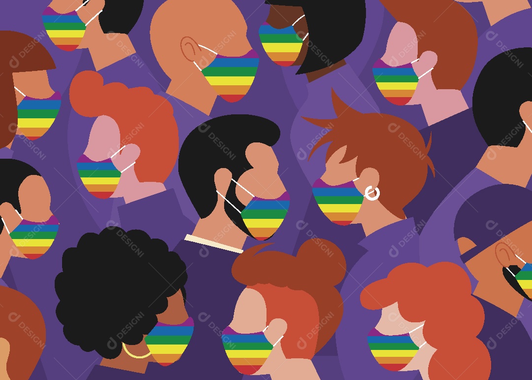 Feliz Mês do Orgulho LGBT Ilustração Vetor EPS