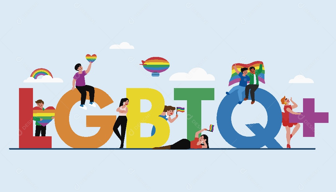 Feliz Mês do Orgulho LGBT Ilustração Vetor EPS