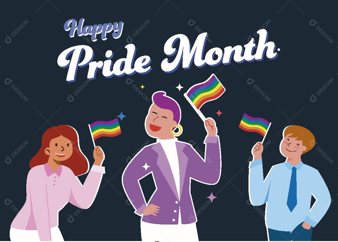 Feliz Mês do Orgulho LGBT Ilustração Vetor EPS