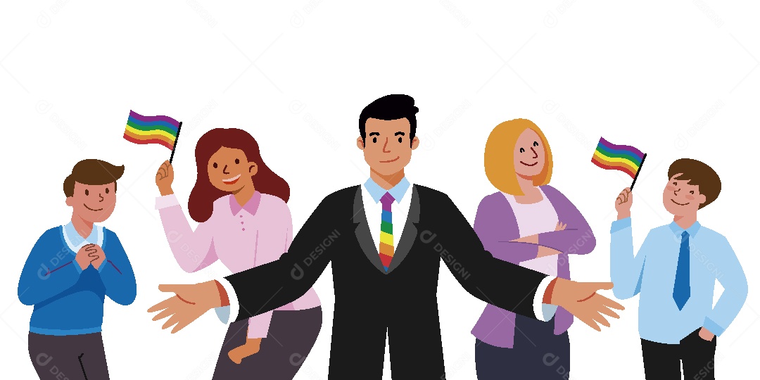 Feliz Mês do Orgulho LGBT Ilustração Vetor EPS