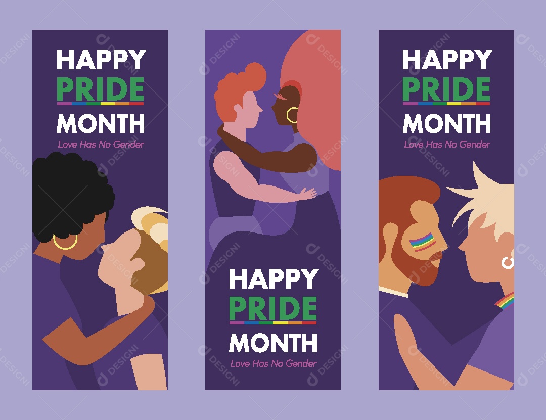 Feliz Mês do Orgulho LGBT Ilustração Vetor EPS