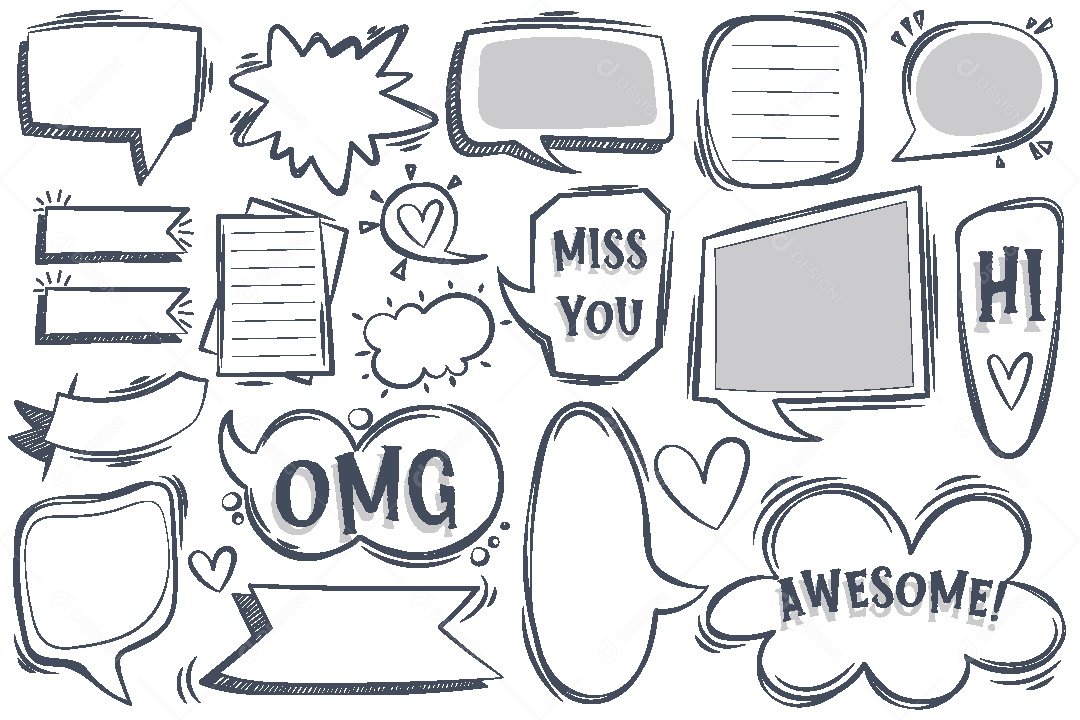 Conjunto de Bolha de Discurso Ilustração Vetor EPS