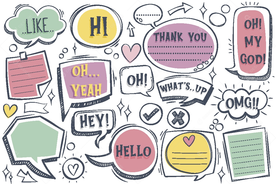 Conjunto de Bolha de Discurso Ilustração Vetor EPS