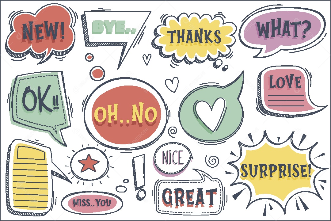 Conjunto de Bolha de Discurso Ilustração Vetor EPS