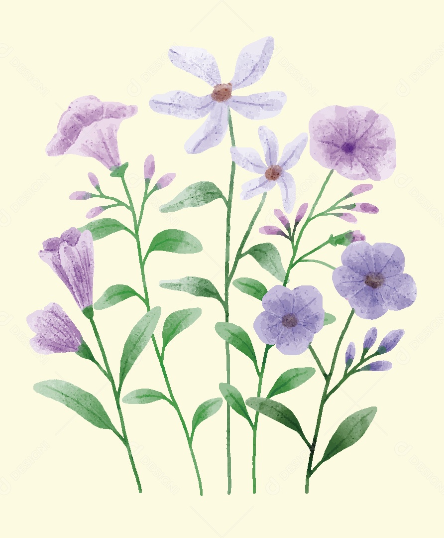 Conjunto de Flores Ilustrações Vetor EPS