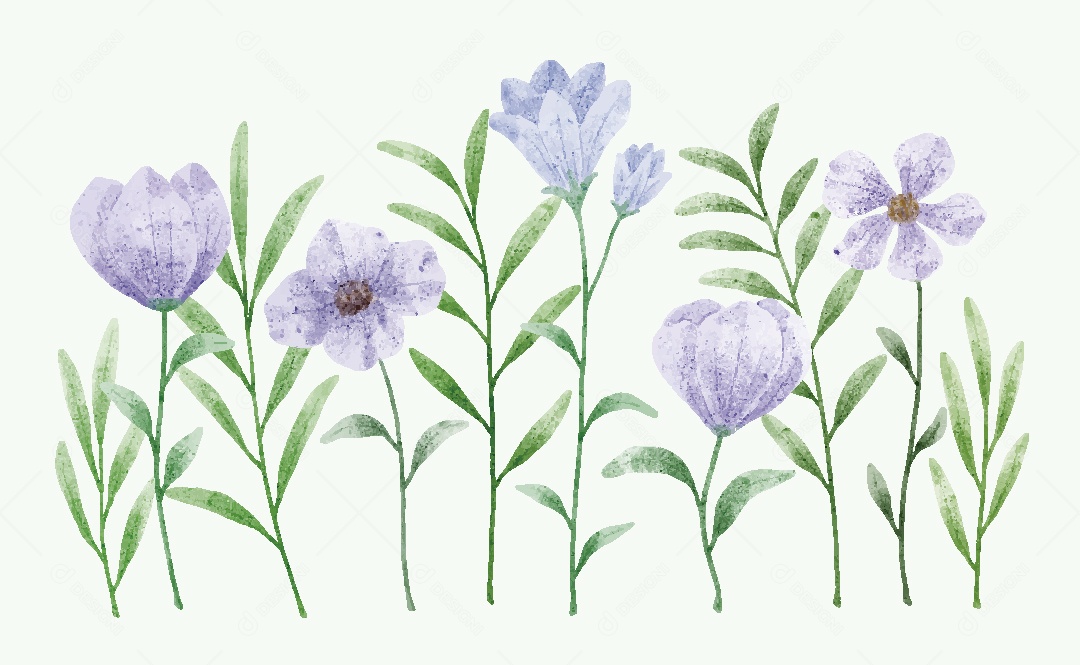 Conjunto de Flores Ilustrações Vetor EPS