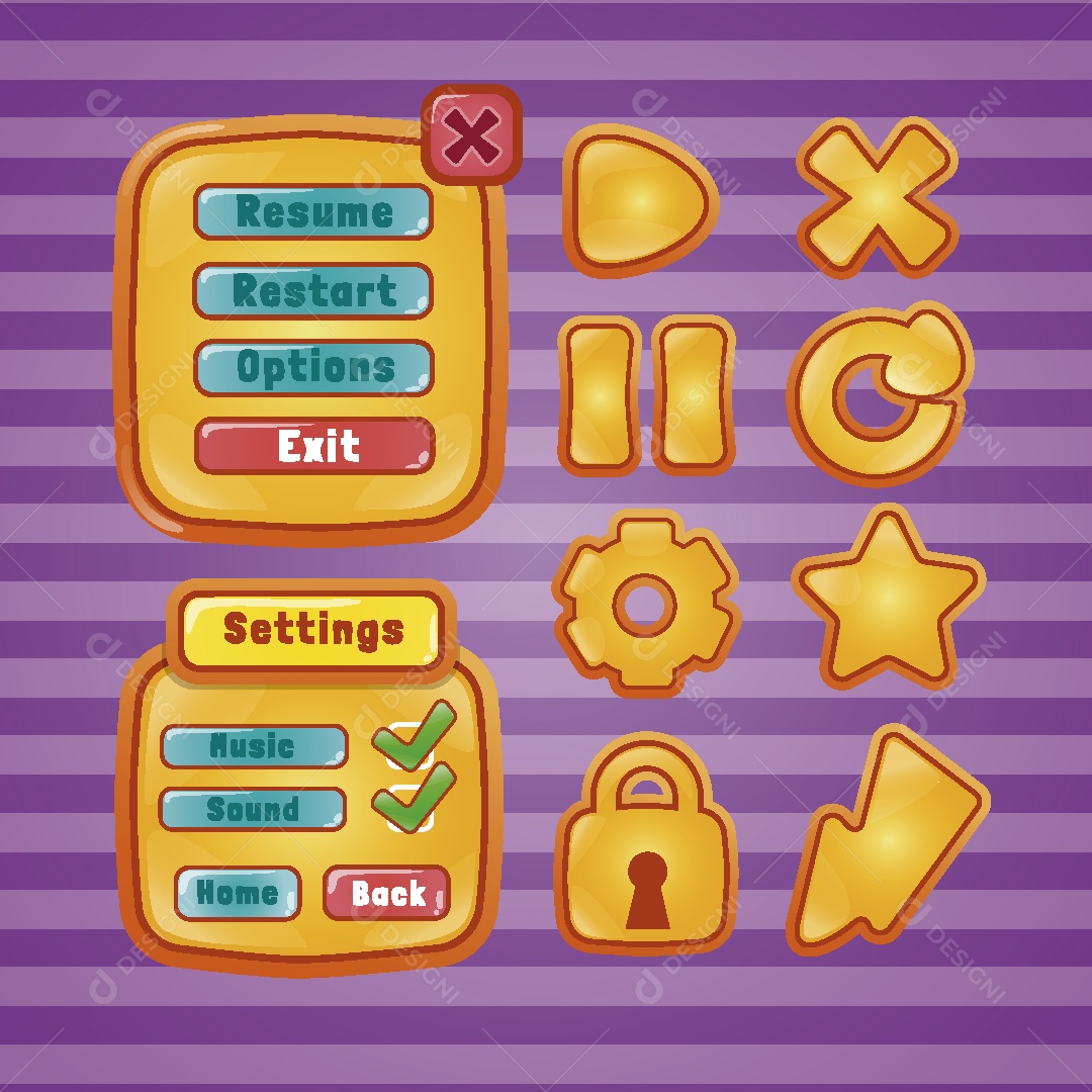 Menu de Games Ilustração Vetor EPS