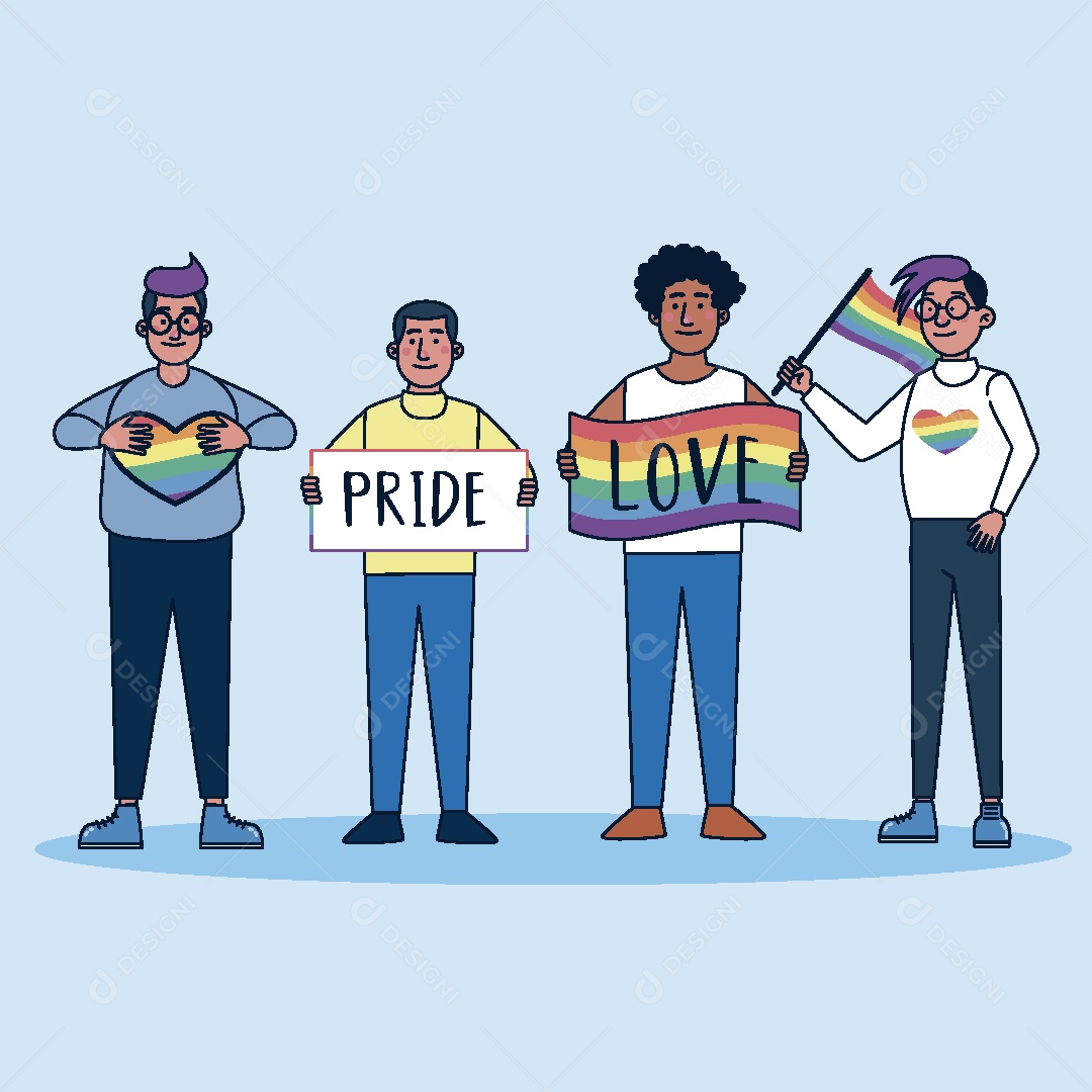 Feliz Mês do Orgulho LGBT Ilustração Vetor EPS