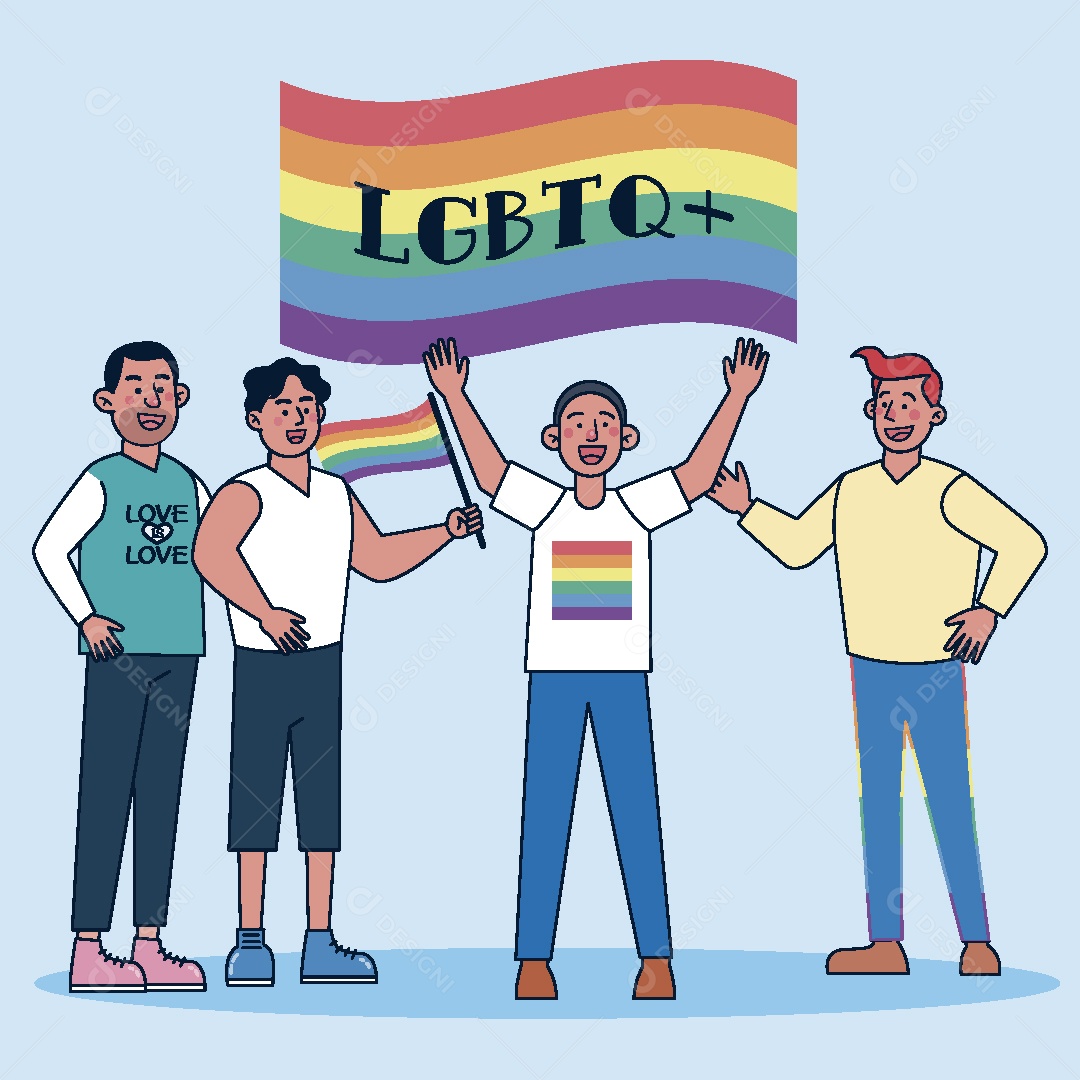 Feliz Mês do Orgulho LGBT Ilustração Vetor EPS