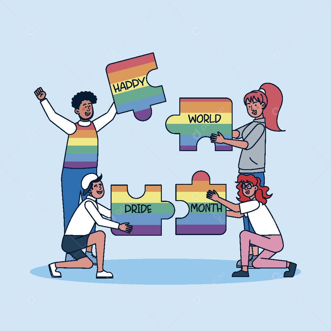 Feliz Mês do Orgulho LGBT Ilustração Vetor EPS