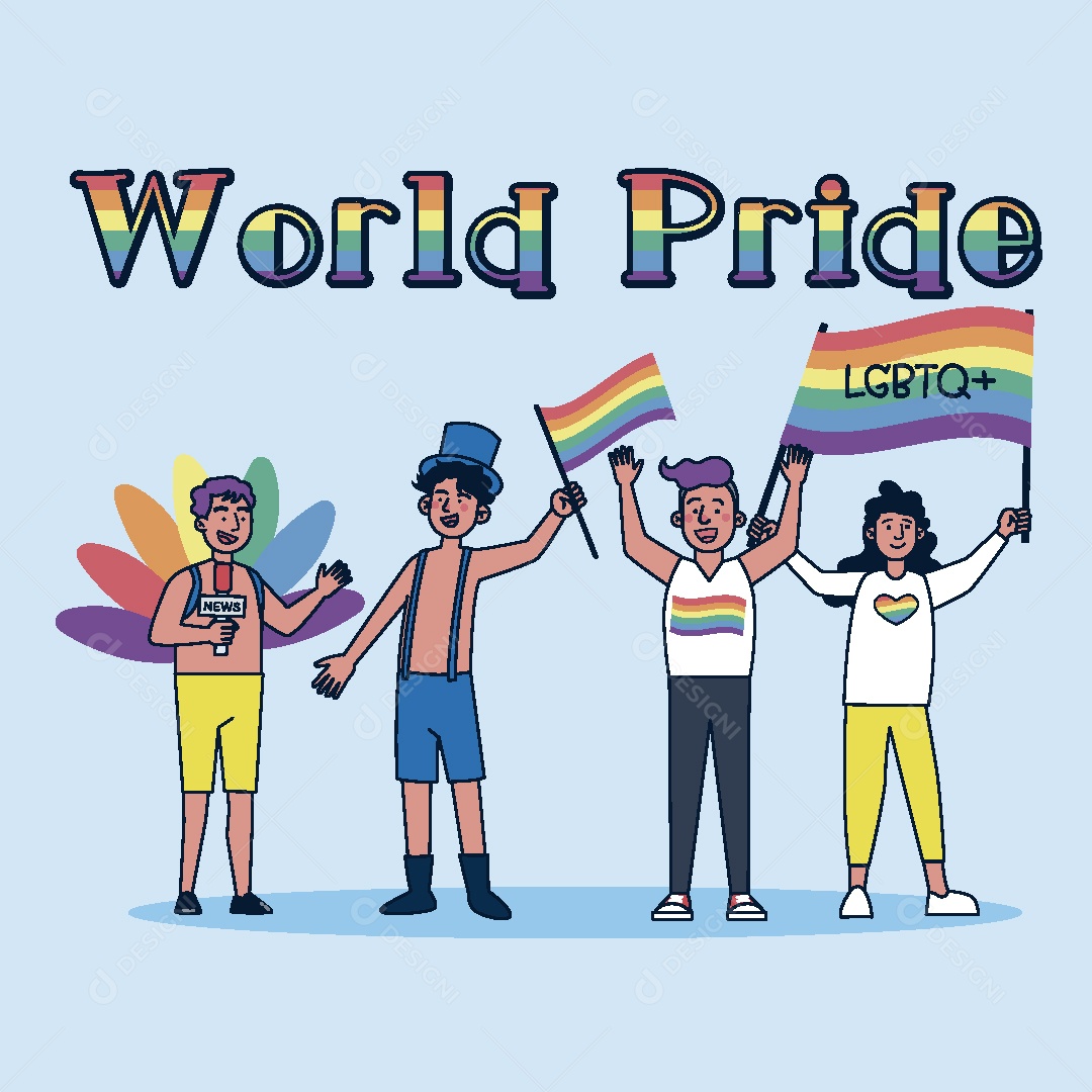 Feliz Mês do Orgulho LGBT Ilustração Vetor EPS