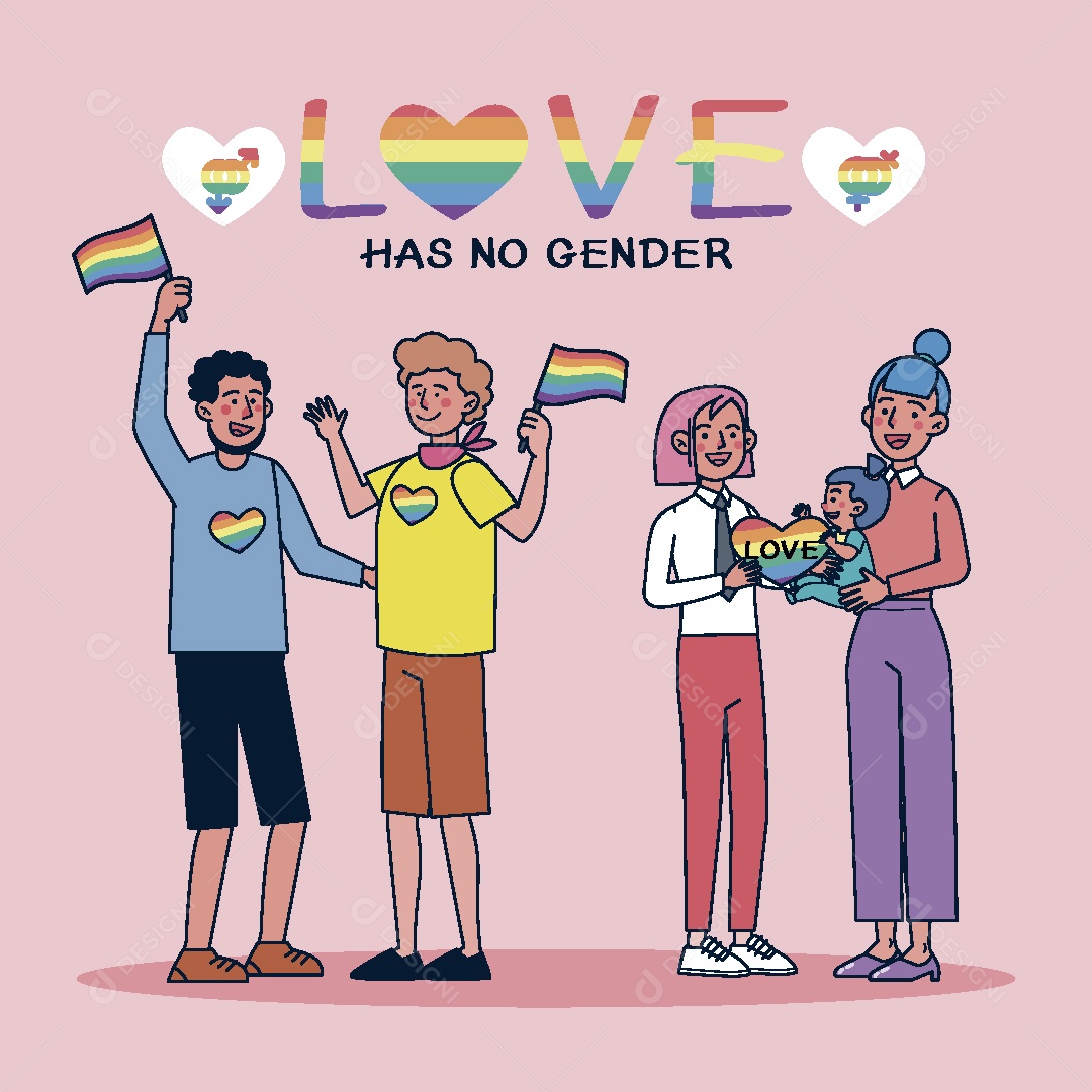 Feliz Mês do Orgulho LGBT Ilustração Vetor EPS