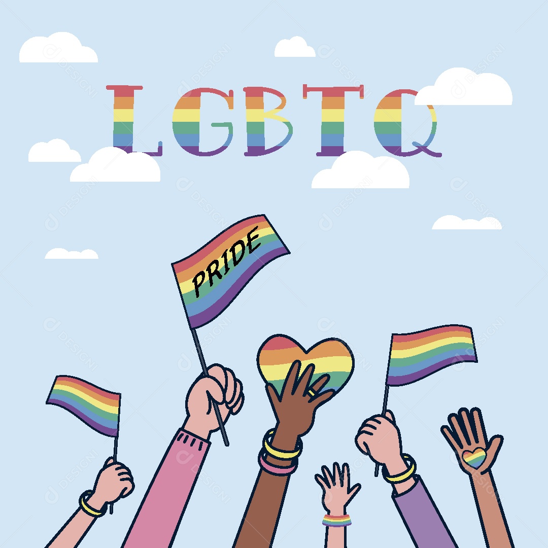 Feliz Mês do Orgulho LGBT Ilustração Vetor EPS