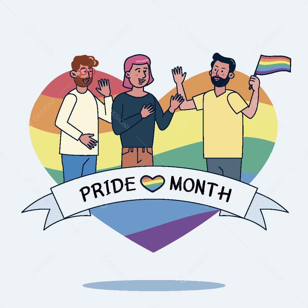 Feliz Mês do Orgulho LGBT Ilustração Vetor EPS