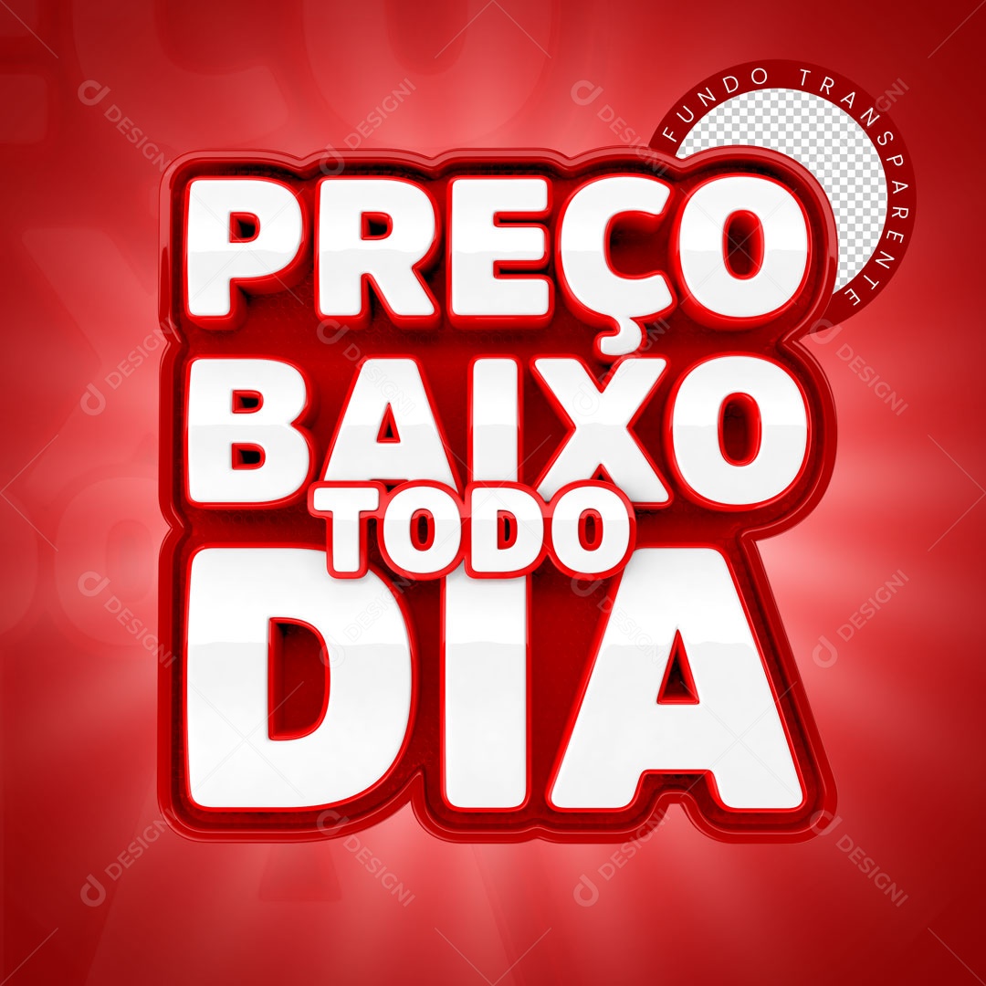 Selo 3D Preço Baixo Todo Dia Para Composição PSD