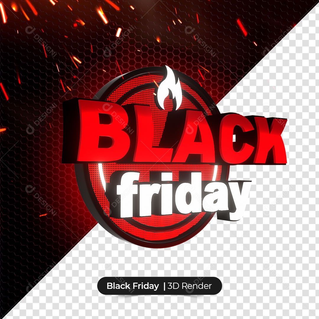 Selo 3D Black Friday Para Composição PSD