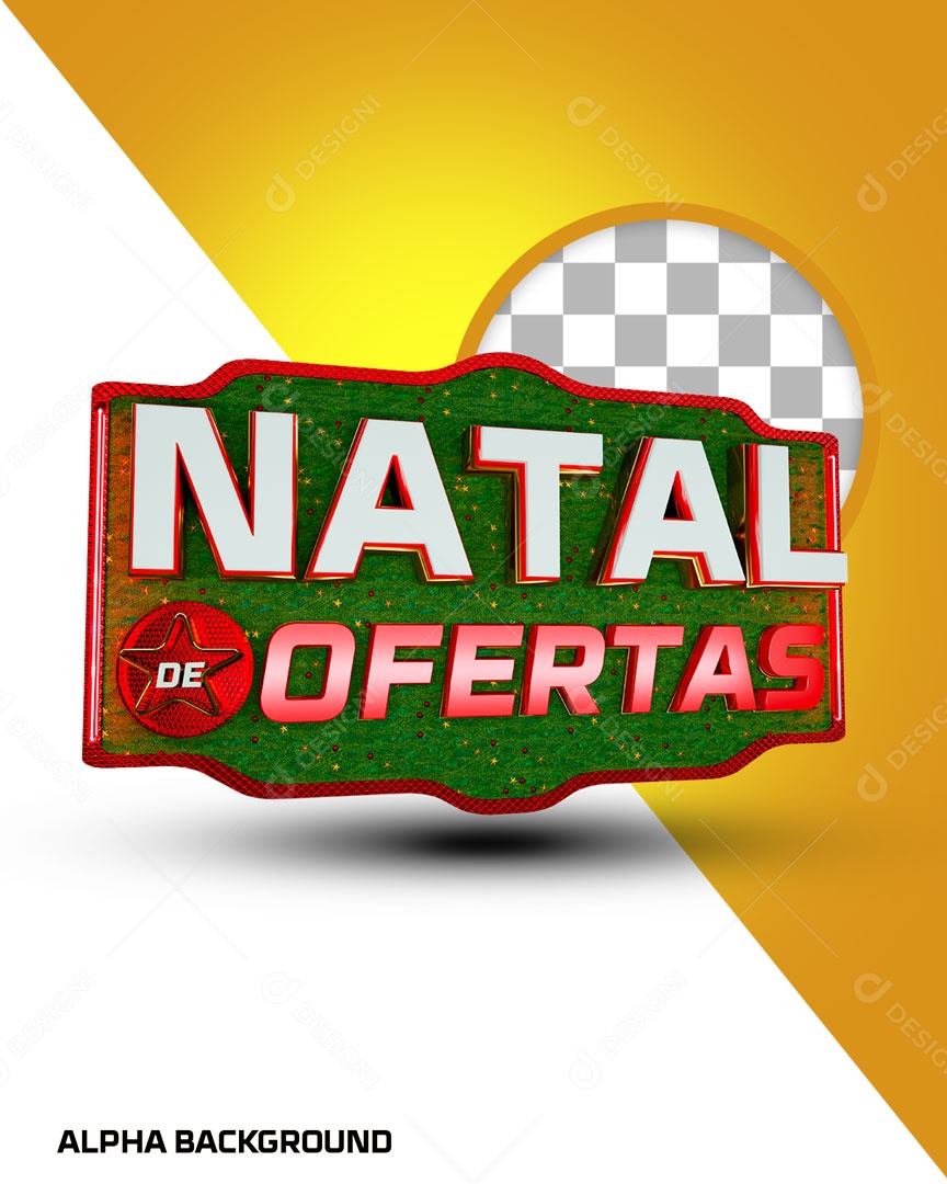 Selo 3D Natal De Ofertas Para Composição PSD