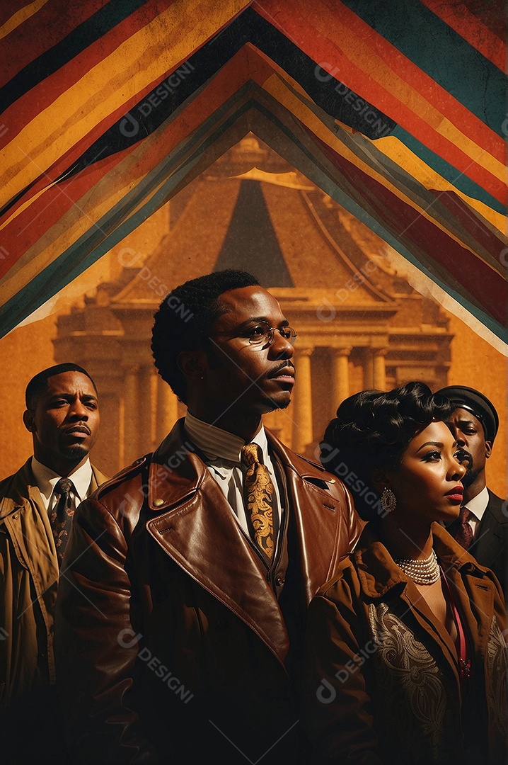 Imagem do mês da história negra com pessoas cultura africana IA generativa