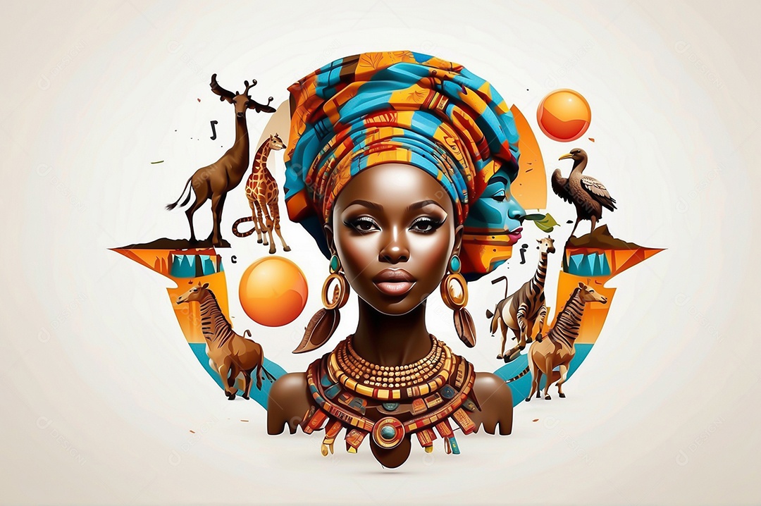 Imagem do mês da história negra com pessoas cultura africana IA generativa