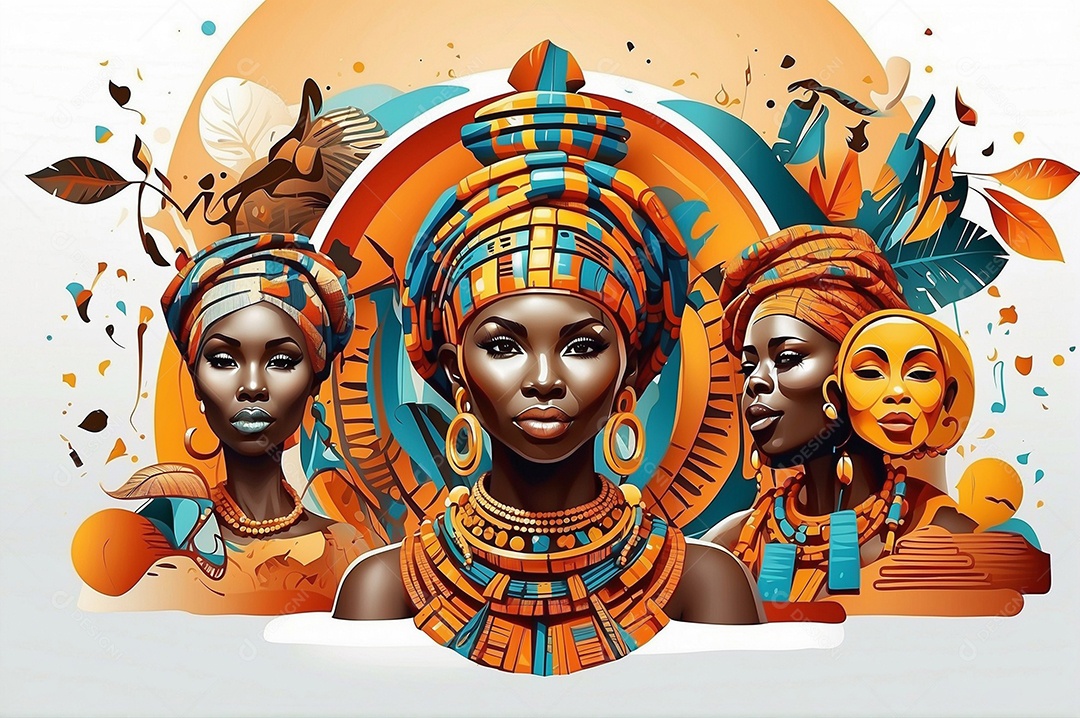 Imagem do mês da história negra com pessoas cultura africana IA generativa